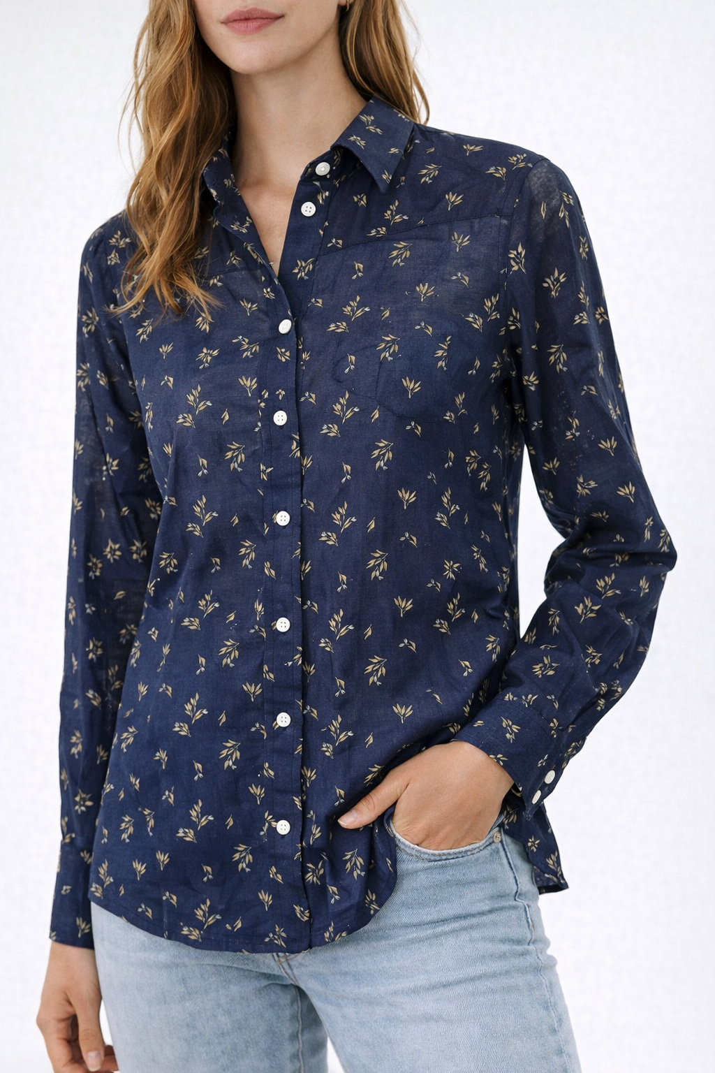 GANT дамска памучна риза с фин принт – размер M