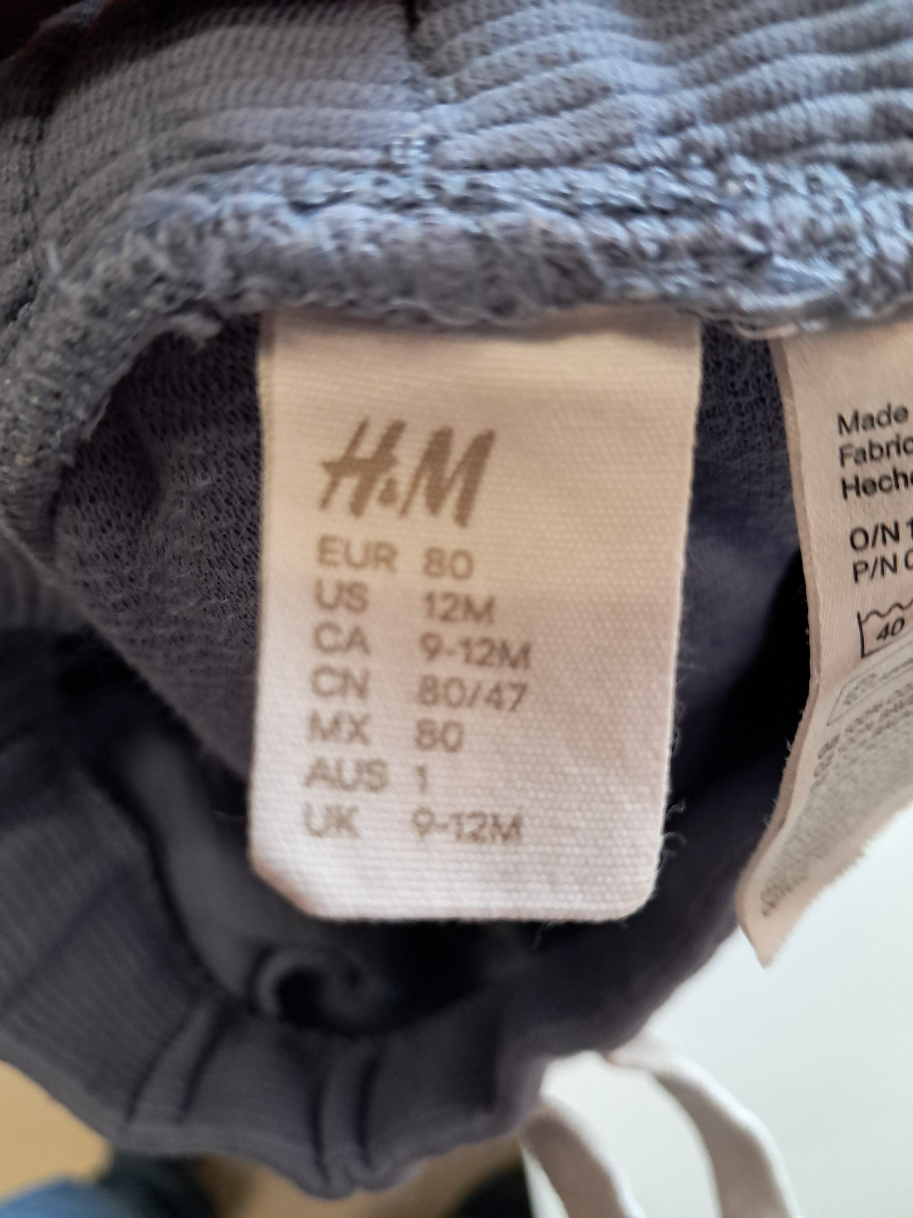 H&M бебешки рипсени панталонки – светлосини – 9-12 месеца