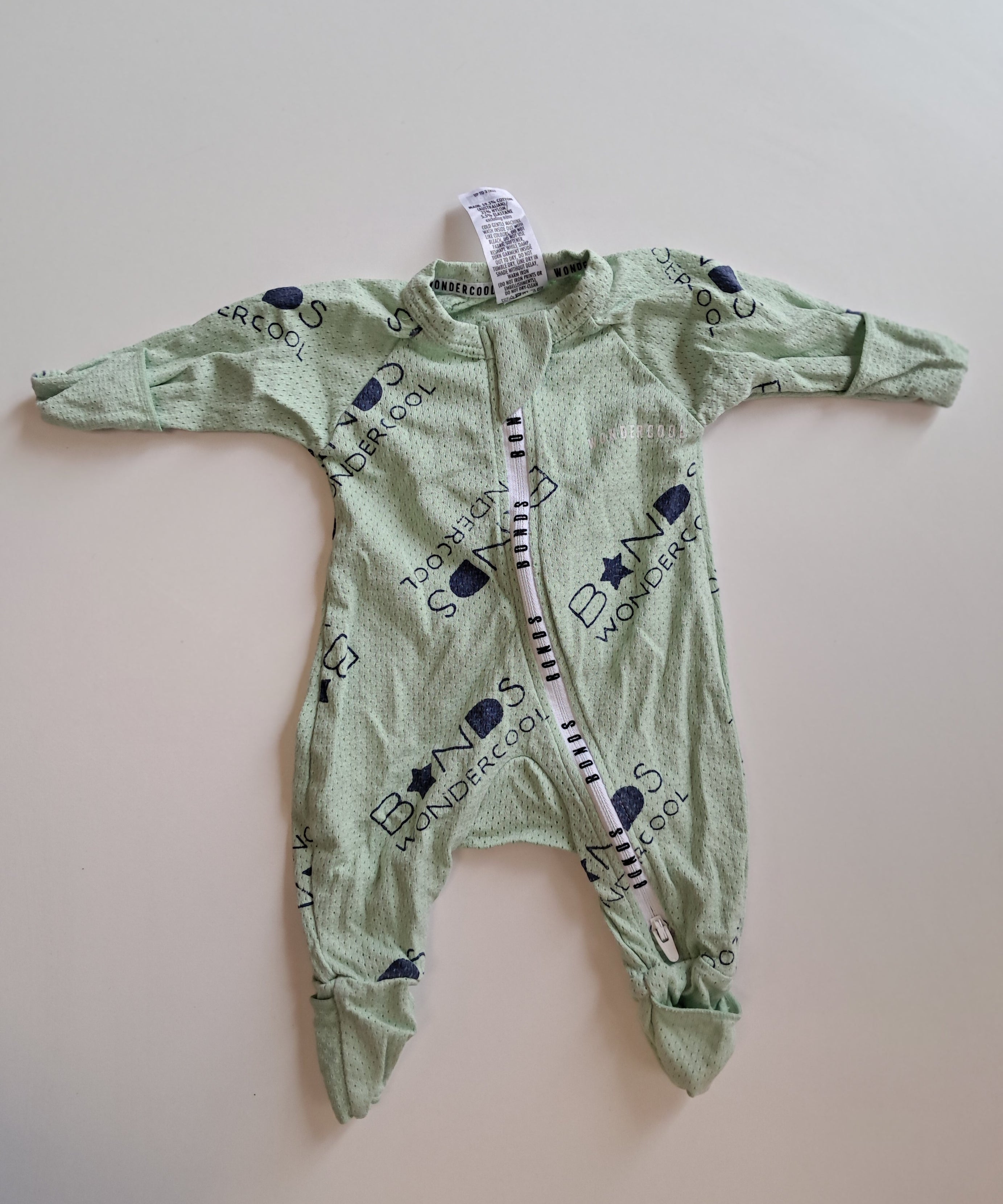 Bonds Wondercool бебешки гащеризон – newborn – светлозелен новородени