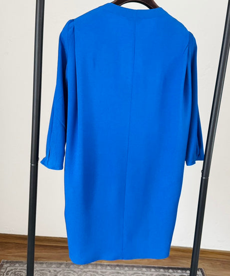 Massimo Dutti елегантна синя рокля с 3/4 ръкав – размер XS (34)