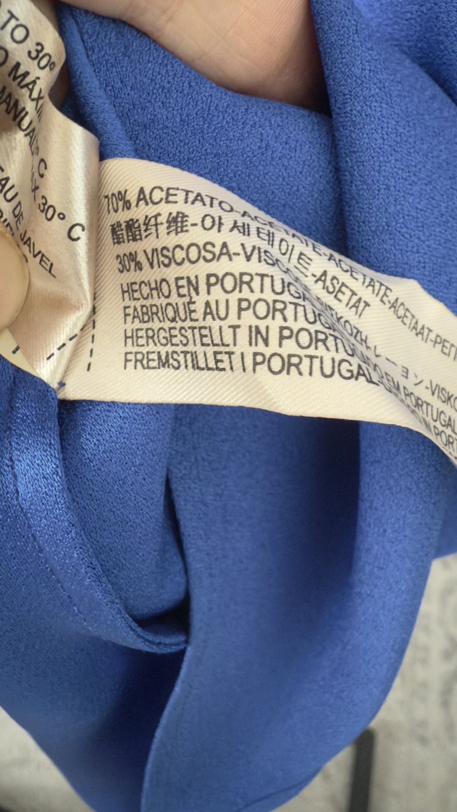 Massimo Dutti елегантна синя рокля с 3/4 ръкав – размер XS (34)