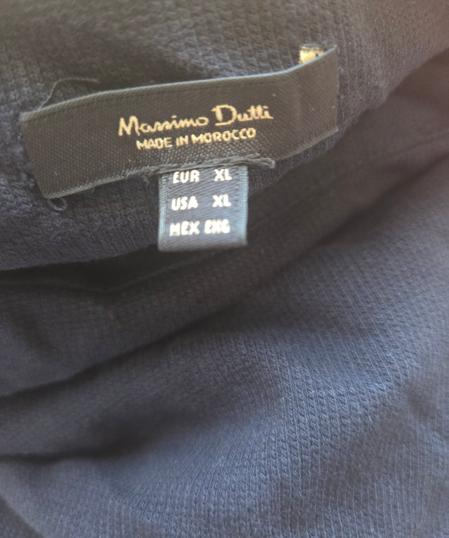 Massimo Dutti елегантен топ с копчета на рамото – тъмносин XL